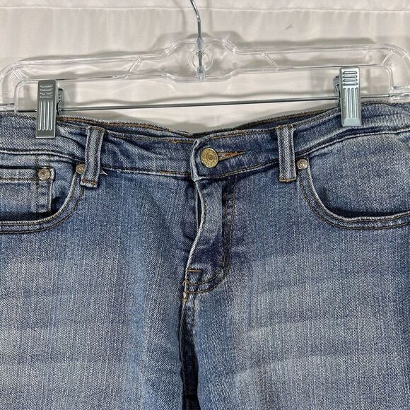 Seven for all Mankind Cut Off Shorts Women's 28 Medium Wash Denim Low Rise - Picture 2 of 8